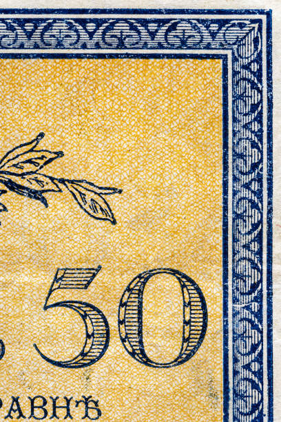 istock Vintage elements of old paper banknotes.Fragment  banknote for design purpose.Russian Empire 50 kopecks 1917.Kerensky government. 2003203234