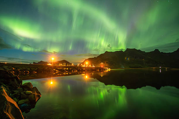 istock Northern lights over lake 2003217290