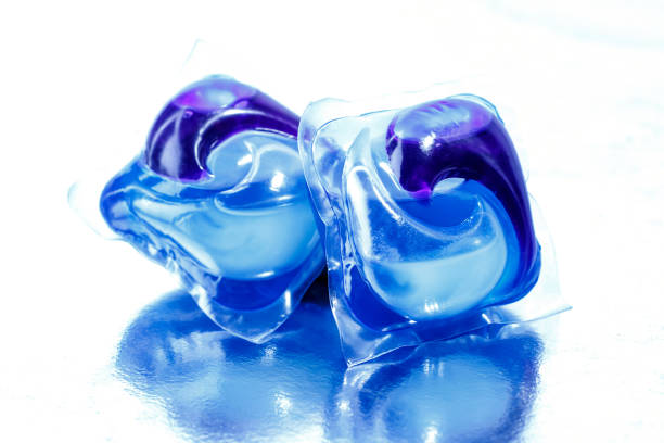 istock Capsules with detergent for washing machine on white background.Washing gel pods.Dishwasher capsules.Washing and clean things.Housework concept. 2003231748