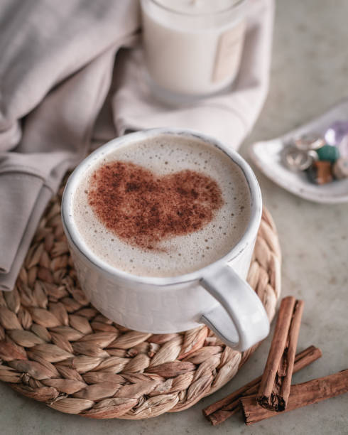 istock Cup of coffee with a cinnamon heart 2003243316