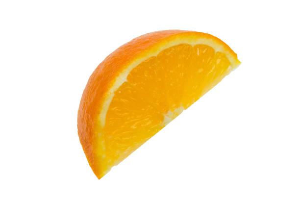 A slice of ripe orange. Isolated on a white background