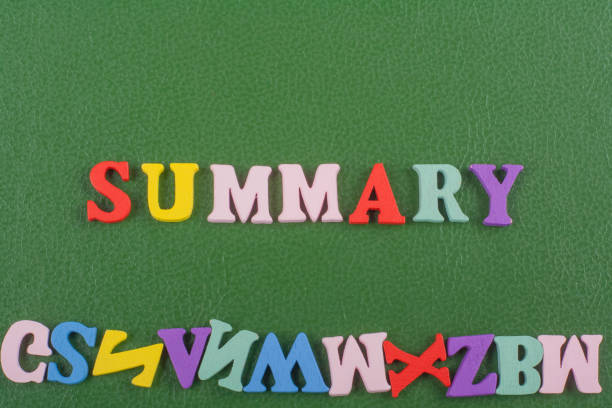 istock SUMMARY word on green background composed from colorful abc alphabet block wooden letters, copy space for ad text. Learning english concept. 2003267563