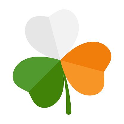 Shamrock in Irish flag colors. Vector clover illustration