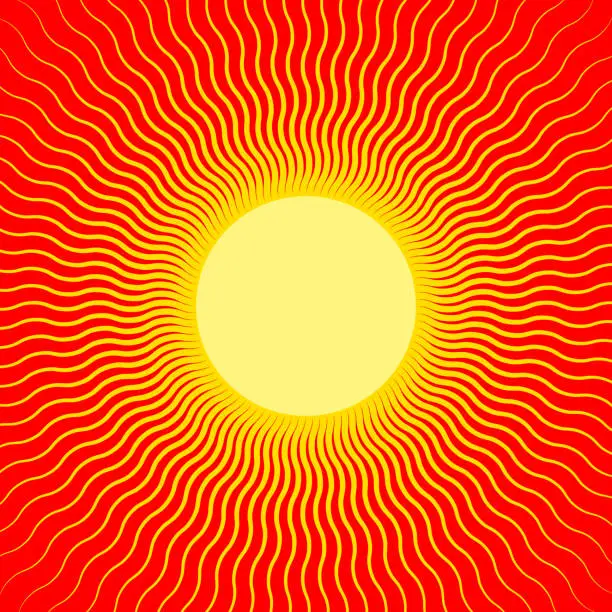 Vector illustration of Sun and sunrays pattern