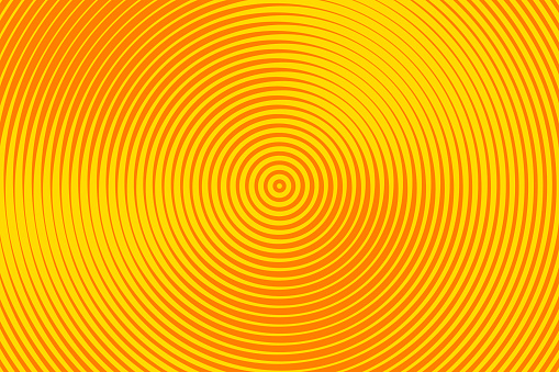 Orange concentric halftone abstract vector background