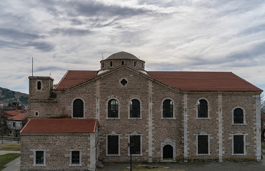 Surp Yerortutyun (Armenian) Church, located in Sivrihisar district of Eskişehir, was built in 1650. It is all stone workmanship and produced from local stone. It is one of the largest churches in Turkey.\nTaken in daylight with a full frame camera.
