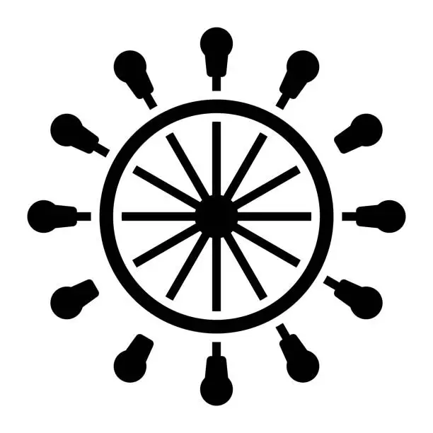 Vector illustration of Nautical Wheel Icon