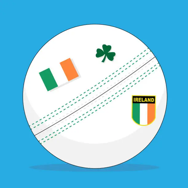 Vector illustration of Ireland cricket ball