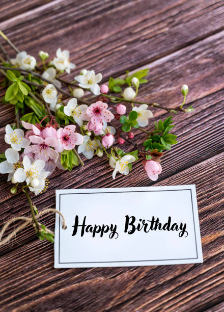 istock Happy Birthday Greeting Card with Cherry Blossoms 2003504709