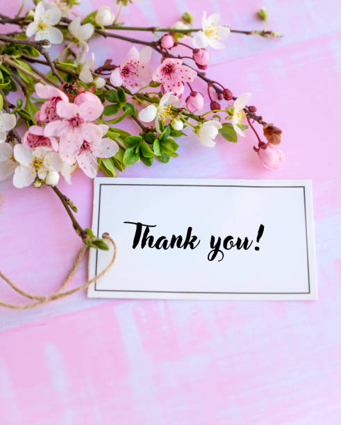 istock Thank you Card with Cherry Blossoms 2003517280