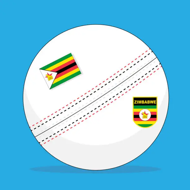 Vector illustration of Zimbabwe cricket ball