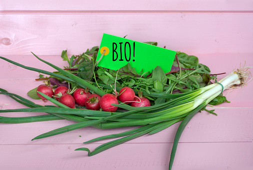 Red Radish , Green Salad and fresh onion