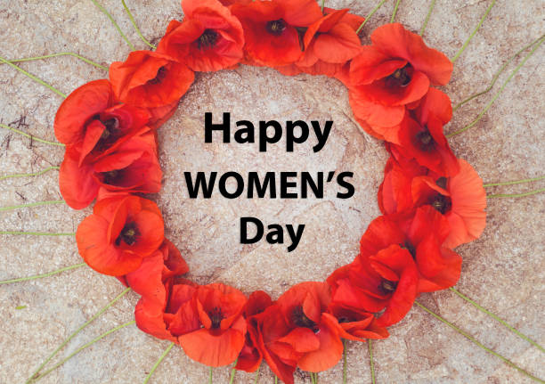 istock Happy Women's Day Card with Red Poppies 2003568079