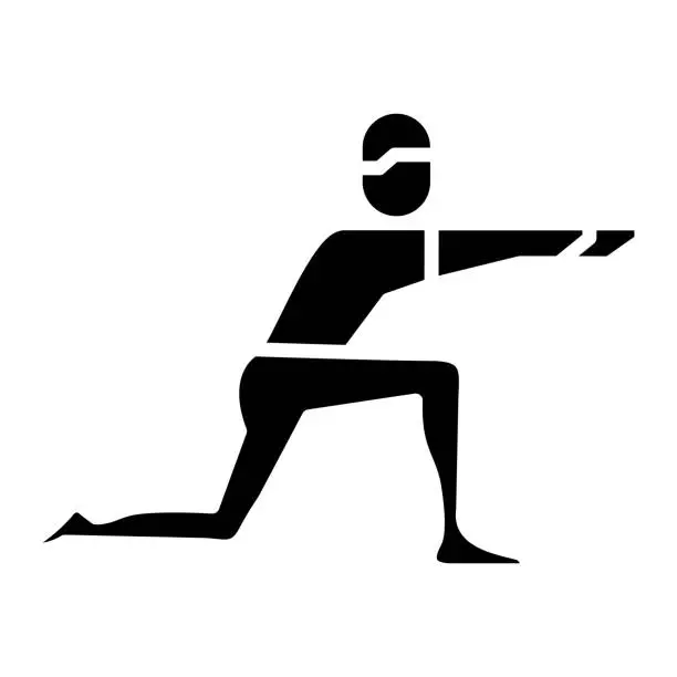 Vector illustration of Low Lunge Right Icon