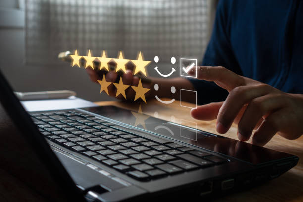 istock Customer review satisfaction feedback survey concept. Business people rate service experience and product quality or client friendliness and overall value for the product. information, amend, improve. 2003571796