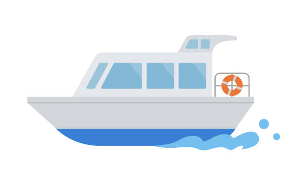 illustrazioni stock, clip art, cartoni animati e icone di tendenza di ship illustration - traghetto