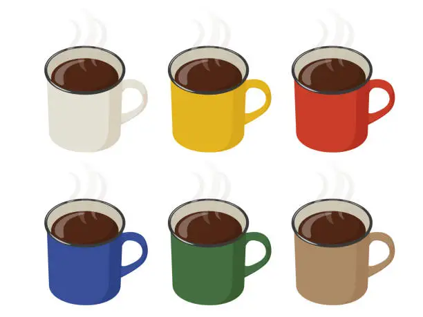 Vector illustration of _Illustration set of hot coffee in a cup