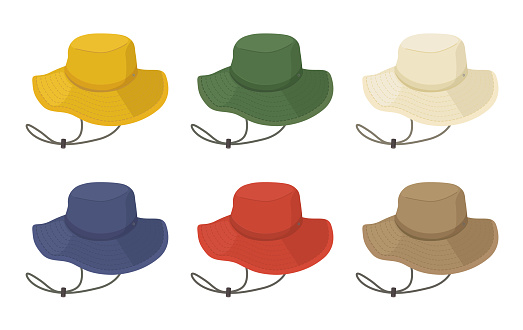 Illustration set of outdoor hats