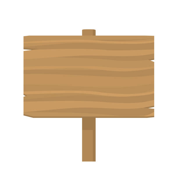 나무 기호의 그림 - sign wood road sign directional sign stock illustrations