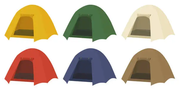 Vector illustration of Camping tent illustration set