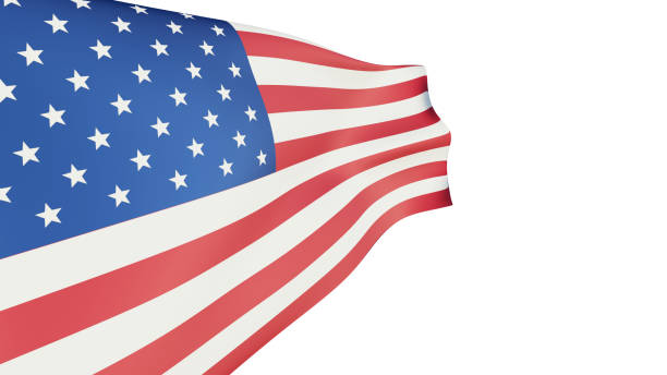 istock US flag. American flag on transparent background. 2003815161