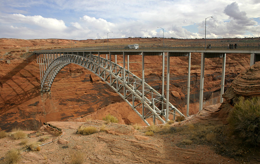 Arizona USA - November 30, 2009: Iron Bridge over the Colorado River near the Hoover Dam, Glen Canyon