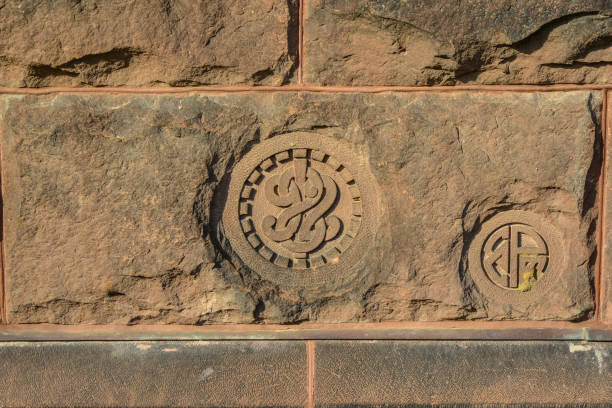 Princeton, NJ USA - November 12, 2019: architectural elements Princeton University campus. Private Ivy League University in New Jersey, USA
