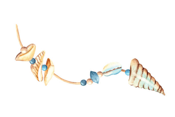 Shell String Graphic 170+ Seashell Garland Stock Illustrations, Royalty-Free Vector Graphics ...