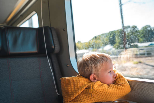 istock Caucasian Preschool Boy by Train Window 2003845751