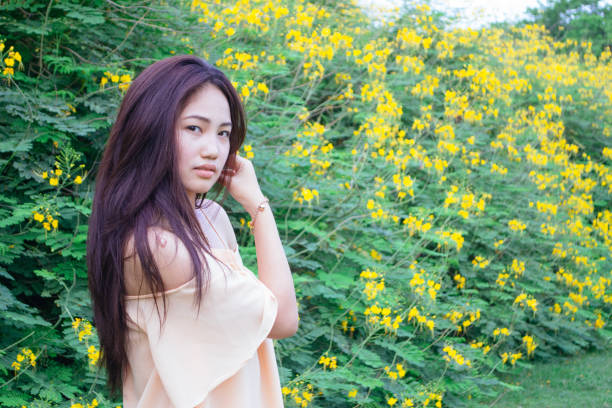 cute woman in park