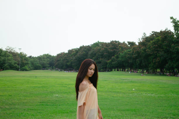cute woman in park