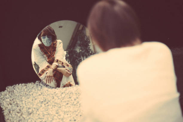 sad woman in white dress