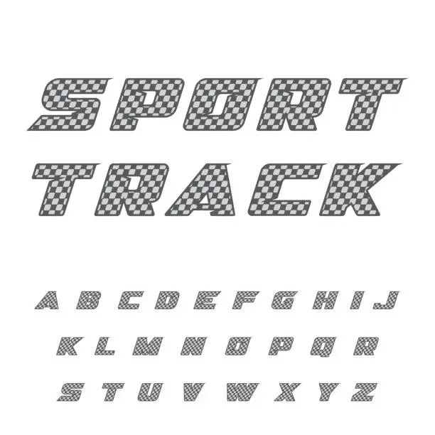 Vector illustration of Sport race alphabet checkered