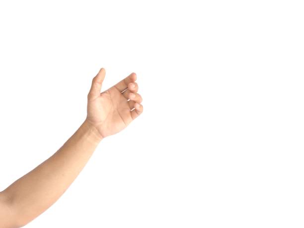 istock Men's hands making gestures like  is holding something  such as a phone or a water bottle  Isolated on white background. 2004087108
