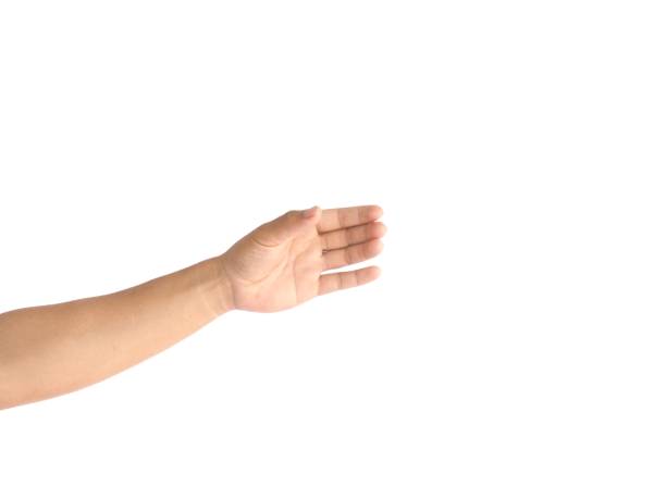 istock Man's hands gesture as if holding something such as a water bottle, isolated on white background. 2004087663