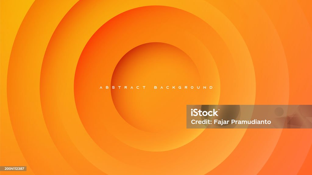 Orange Abstract Circle Shape Background With Line Decorative Design ...