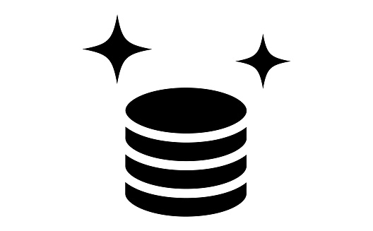 Stacked coins black silhouette icon
