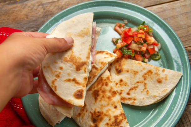 istock Savory stacks: Sincronizadas with melted cheese and ham. 2004160851
