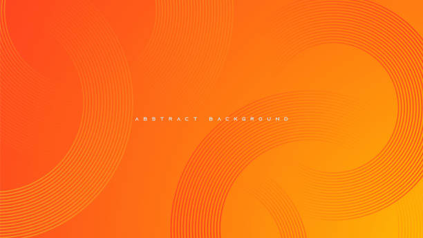 illustrazioni stock, clip art, cartoni animati e icone di tendenza di orange gradient abstract background circle lines decorative design vector. - sfondo astratto