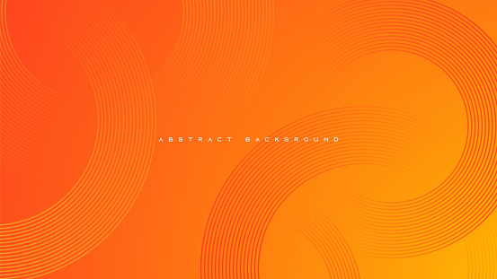 Orange gradient abstract background circle lines decorative design vector.