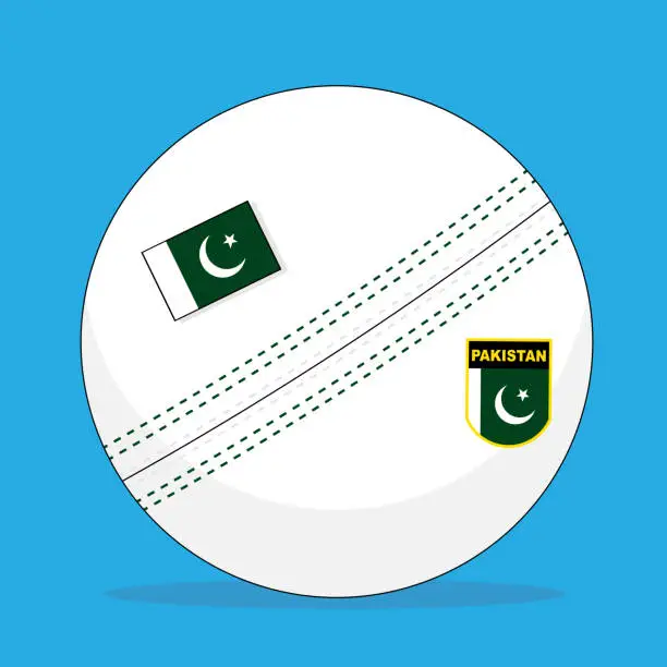 Vector illustration of Pakistan cricket ball