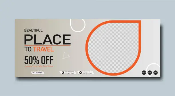 Vector illustration of Travel Agency Social Media Website Banner And Cover Template Design