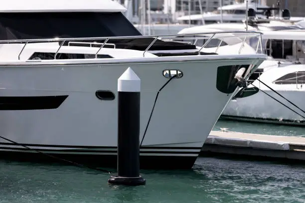 Motoryacht close up front section