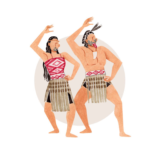 ilustraciones, imágenes clip art, dibujos animados e iconos de stock de varias danzas alrededor del mundo haka dance - haka maori tattoo traditional culture