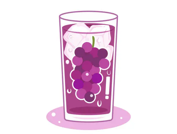 Vector illustration of Grape juice and ice illustration