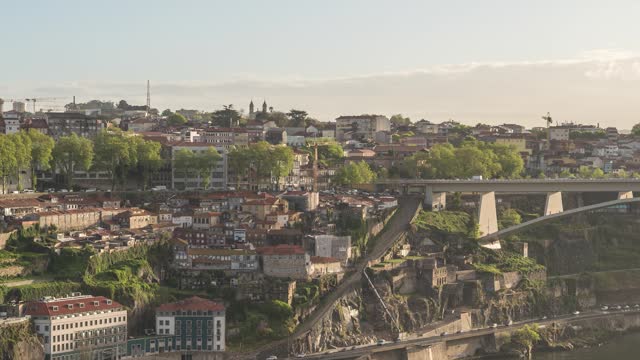 Porto Portugal time lapse, city skyline timelapse at Porto Ribeira and Douro River