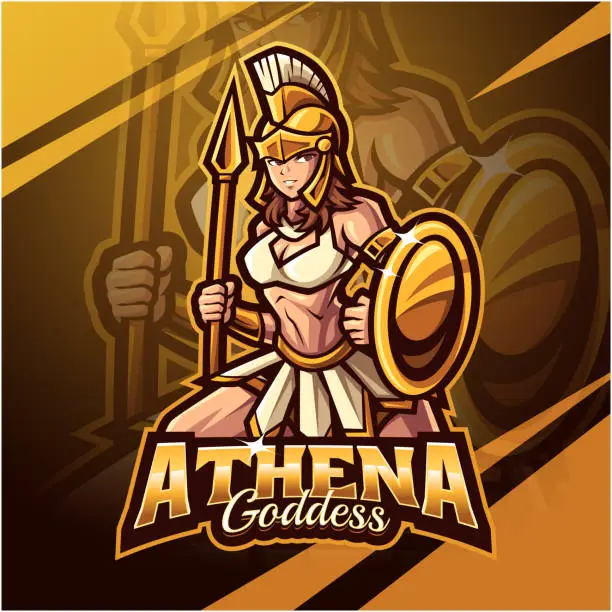 Vector illustration of Athena esport mascot