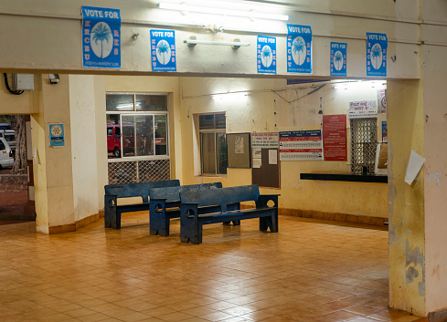 Gokarna, India - February 21, 2023 - Inside the railway station.