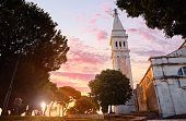 Rovinj, Istria, Croatia. Sunset in medieval old village town of
