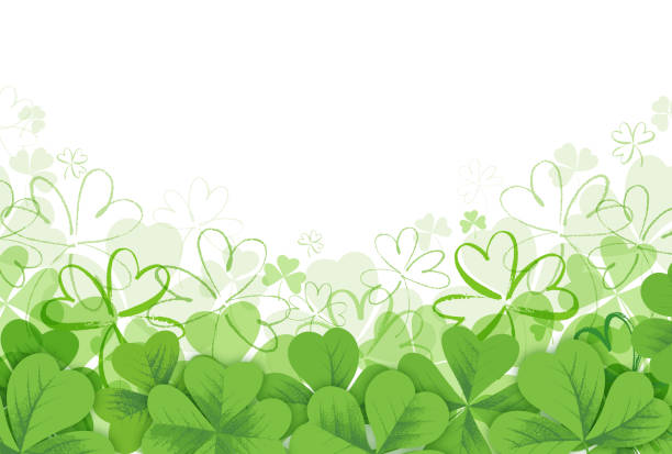 abstract vector background with clover - irish culture st patricks day backgrounds good luck charm stock-grafiken, -clipart, -cartoons und -symbole